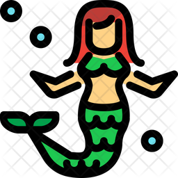256x256 Mermaid Icon Of Colored Outline Style