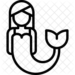 256x256 Mermaid Icon Of Line Style