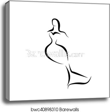 382x390 Mermaid Icon Vector, Canvas Print Barewalls Posters Prints
