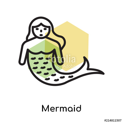 500x500 Mermaid Icon Vector Sign And Symbol Isolated On White Background