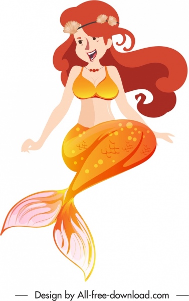 377x600 Aimermaid Icon Young Girl Sketch Cartoon Character Free Vector
