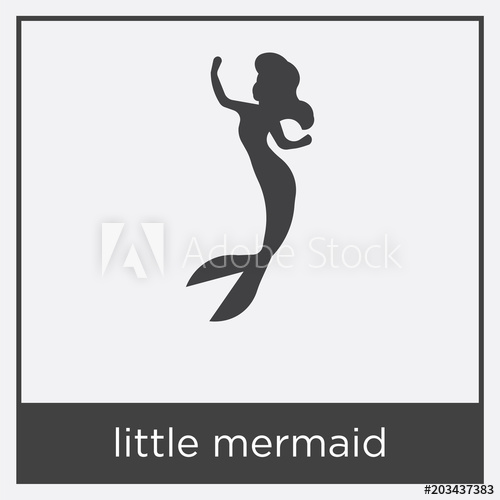 500x500 Little Mermaid Icon Isolated On White Background