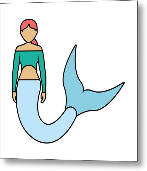 493x572 Cute Mermaid Icon Image Metal Print