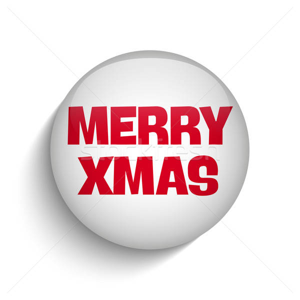 600x600 Merry Christmas Icon Button Red Vector Illustration Augusto