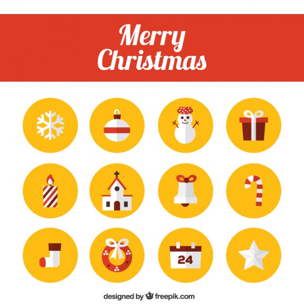 626x626 Merry Christmas Icons Collection Vector Free Download