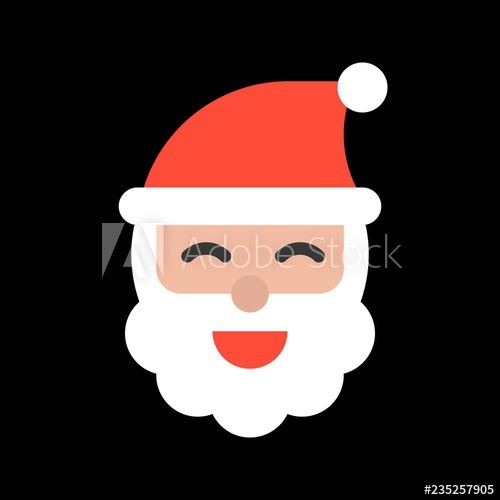 500x500 Santa Head, Merry Christmas Icon Set, Flat Design