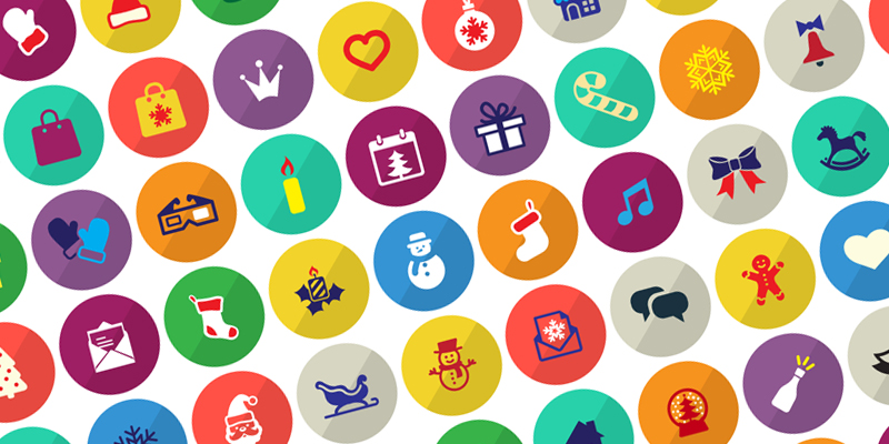 800x400 Free Merry Christmas Happy New Year Icons