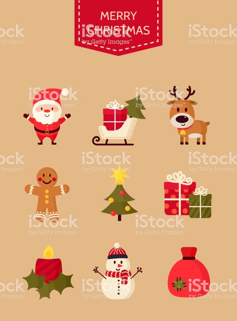758x1024 Christmas Icons Set Holiday Objects Collection Merry Christmas