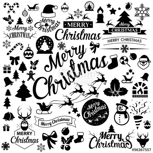 500x500 Merry Christmas Icons Set Stock Image And Royalty Free Vector