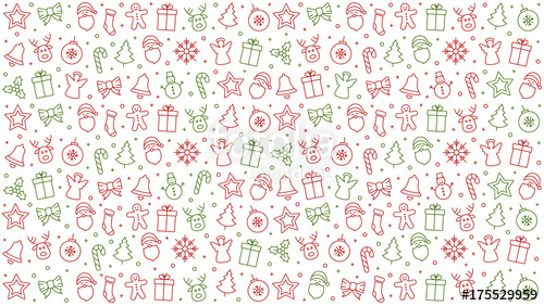 500x282 Merry Christmas Icon Pattern Elements Isolated Background Stock