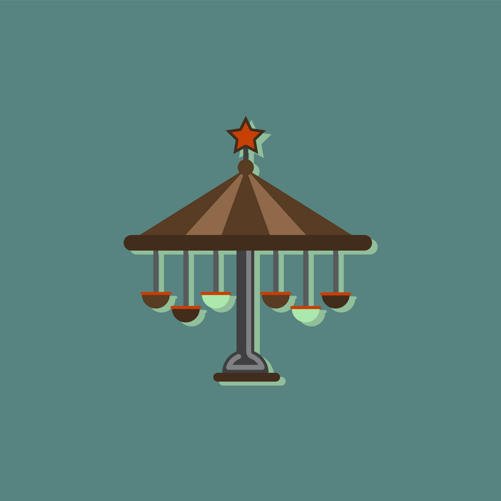 1000x1000 Merry Go Round Icon In Sticker Style Vector Free
