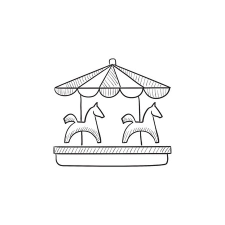 450x450 Merry Go Round Vector Sketch Icon Isolated On Background Hand