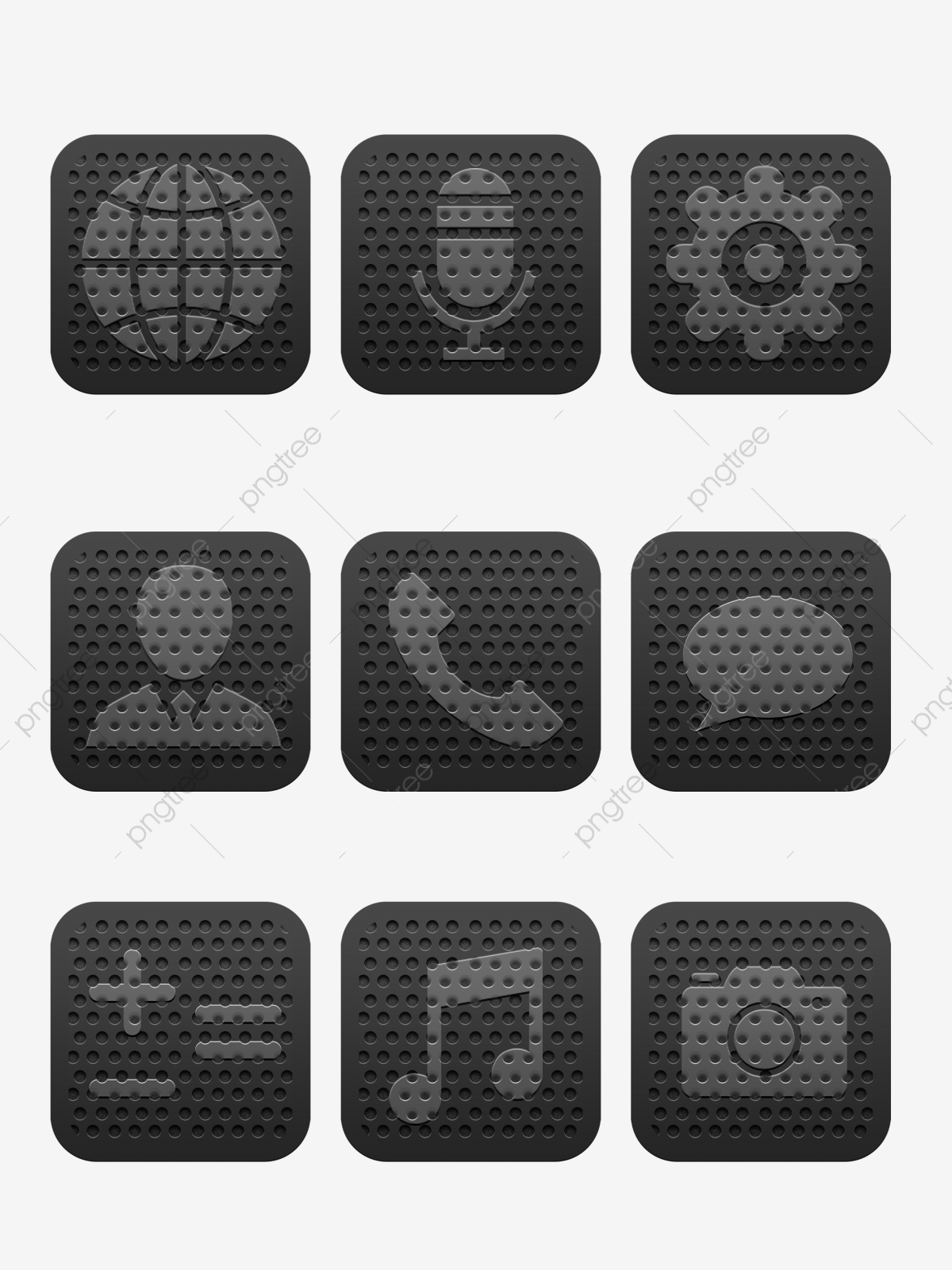 1200x1601 Nine Metal Mesh Material Mobile App Icons, Metal Icon, Icon