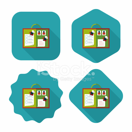 440x440 Message Board Flat Icon With Long Stock Vector