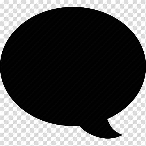 512x512 Black Message Bubble, Black Circle White Font, Thought Icon Bubble