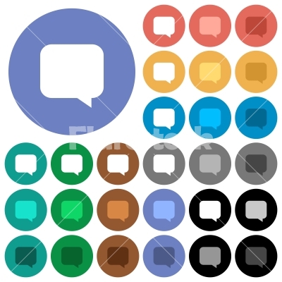 400x400 Message Bubble Round Flat Multi Colored Icons