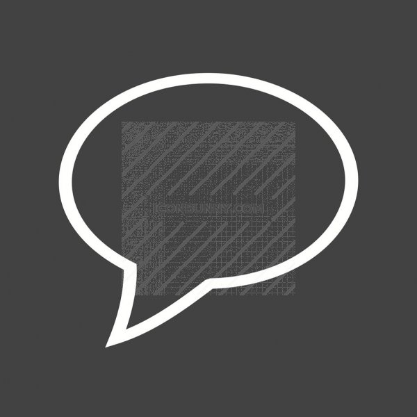 600x600 Single Message Bubble Line Inverted Icon