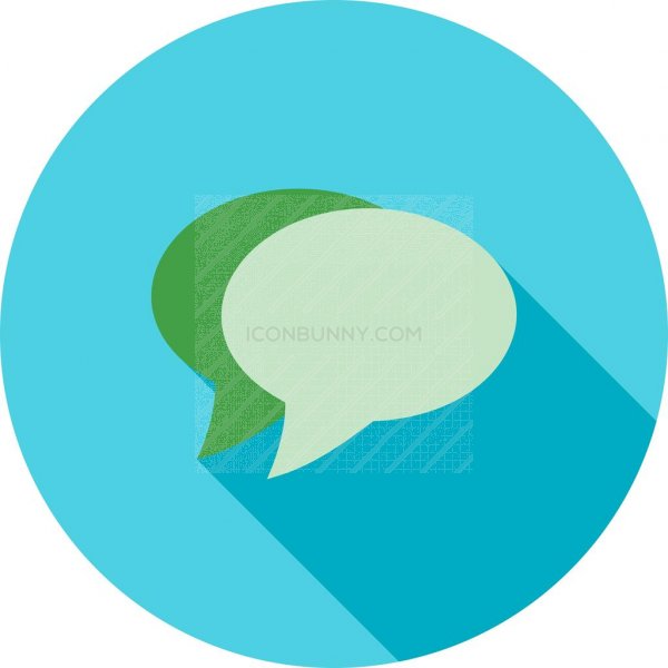 600x600 Double Message Bubble Flat Shadowed Icon