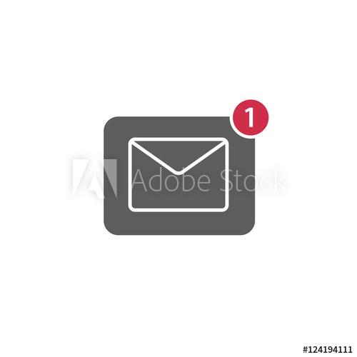 Flat Design Of New Message Notification Icon 500x500 Flat Design Of New Message Notification Icon