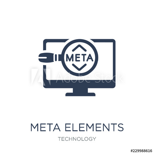 500x500 Meta Elements Icon Trendy Flat Vector Meta Elements Icon On White