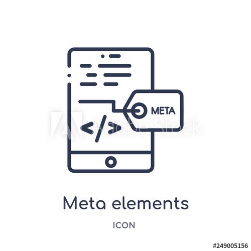 500x500 Meta Elements Icon From Technology Outline Collection Thin Line