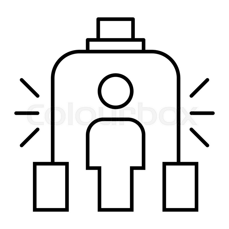 800x800 Metal Detector Thin Line Icon Scanner Stock Vector Colourbox
