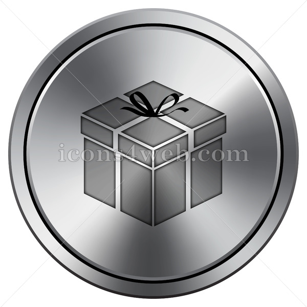 600x600 Gift Icon Round Icon Imitating Metal