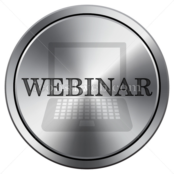 600x600 Webinar Icon Imitating Metal With Carved Design Round Icon
