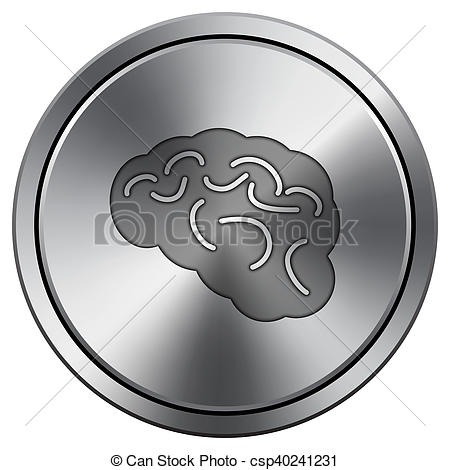 450x470 Cerveau, Metal Icon Imiter, Rond, Cerveau, Bouton