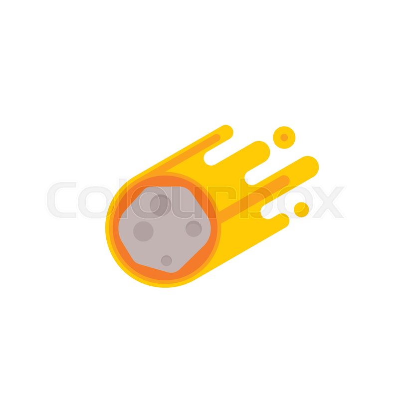 800x800 Meteor Falling Icon, Flat Design Stock Vector Colourbox