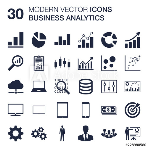 500x500 Business Analytics Icons Set