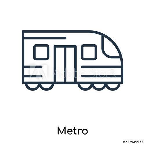 500x500 Metro Icon Vector Isolated On White Background, Metro Sign Thin