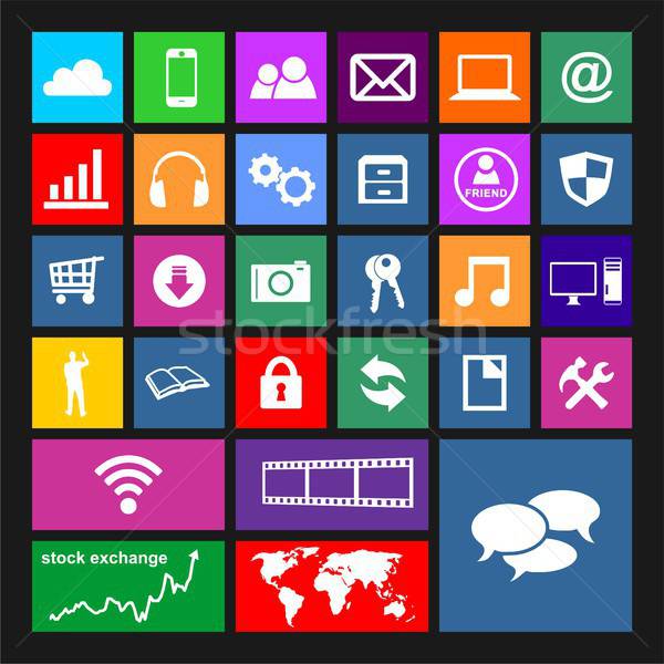 600x600 Metro Icon Set Vector Illustration Redpixel