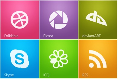 390x260 Metro Style Social Iconset