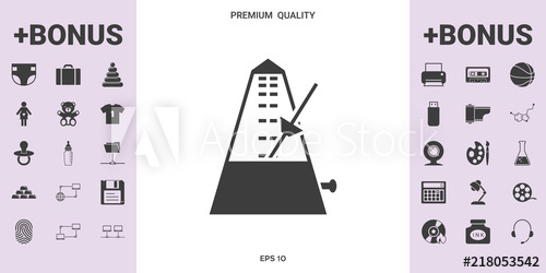 500x250 Metronome Icon Symbol