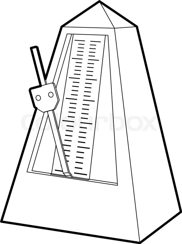 595x800 Metronome Icon Outline Illustration Stock Vector Colourbox