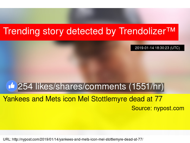 640x480 Yankees And Mets Icon Mel Stottlemyre Dead