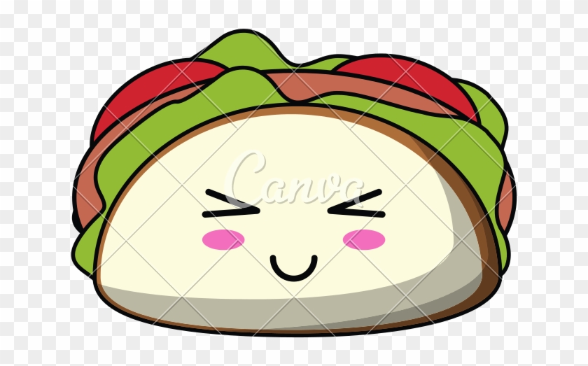 Kawaii Taco Mexican Food Icon 840x523 Kawaii Taco Mexican Food Icon