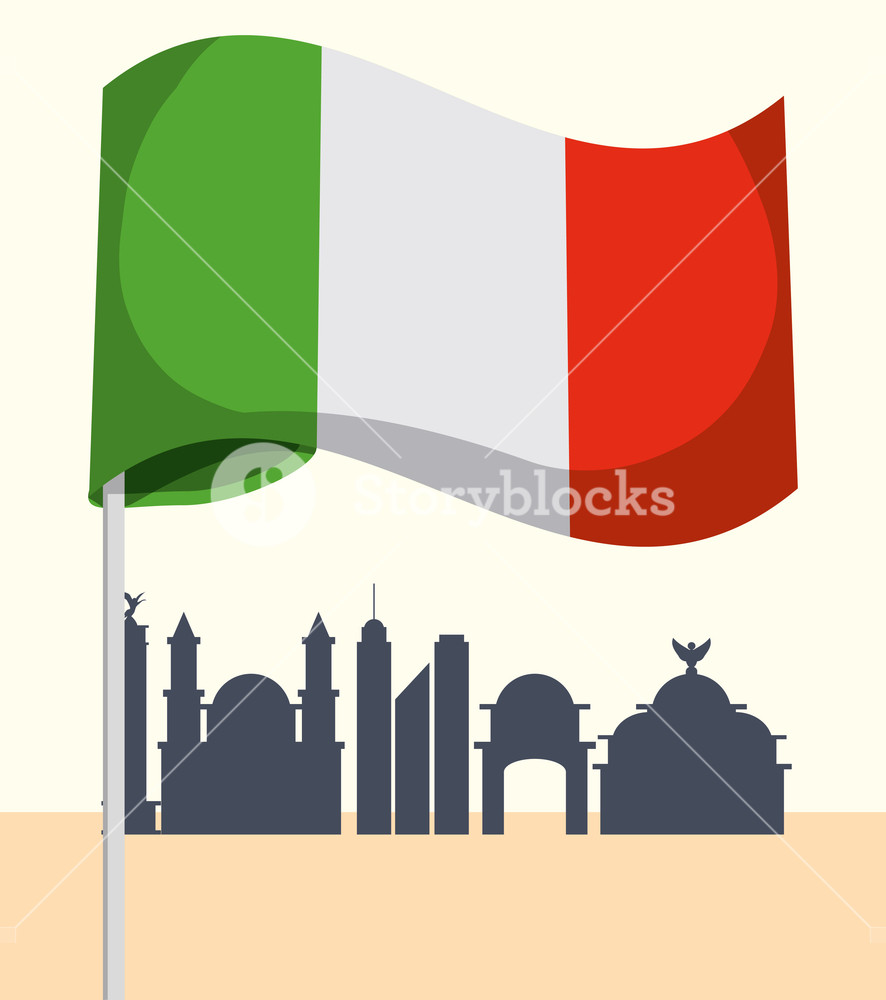 886x1000 Mexican Flag Icon Over Mexico City Background, Colorful Design