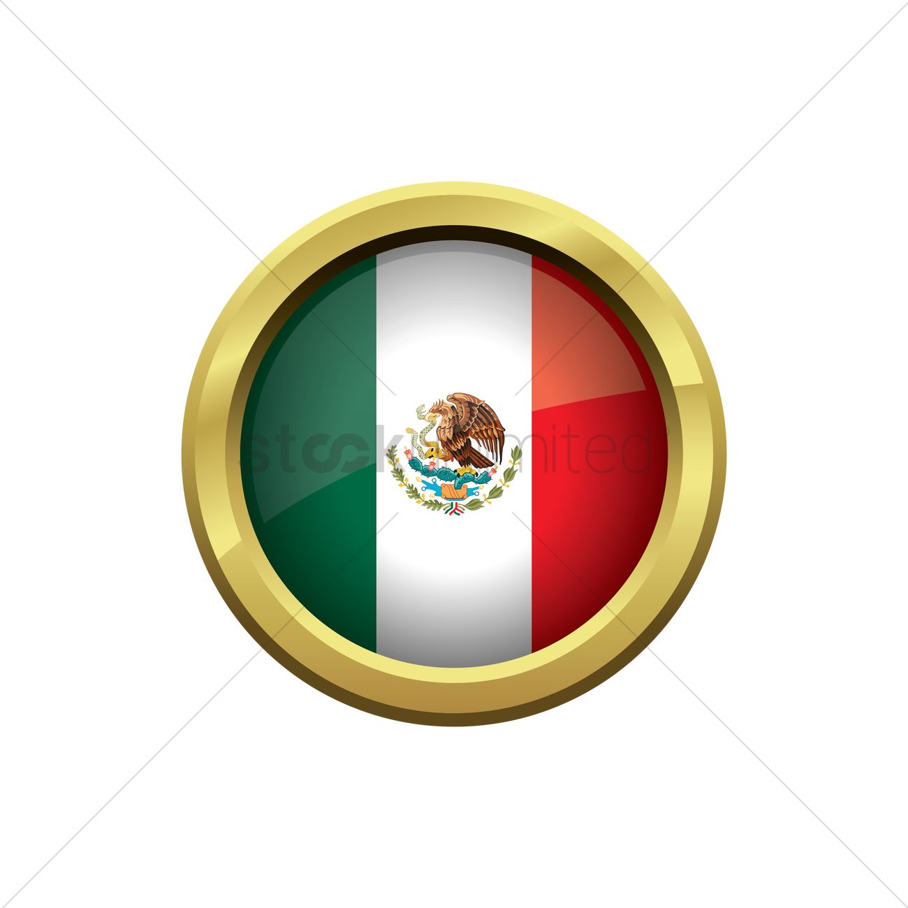 1300x1300 Mexico Flag Icon Vector Image