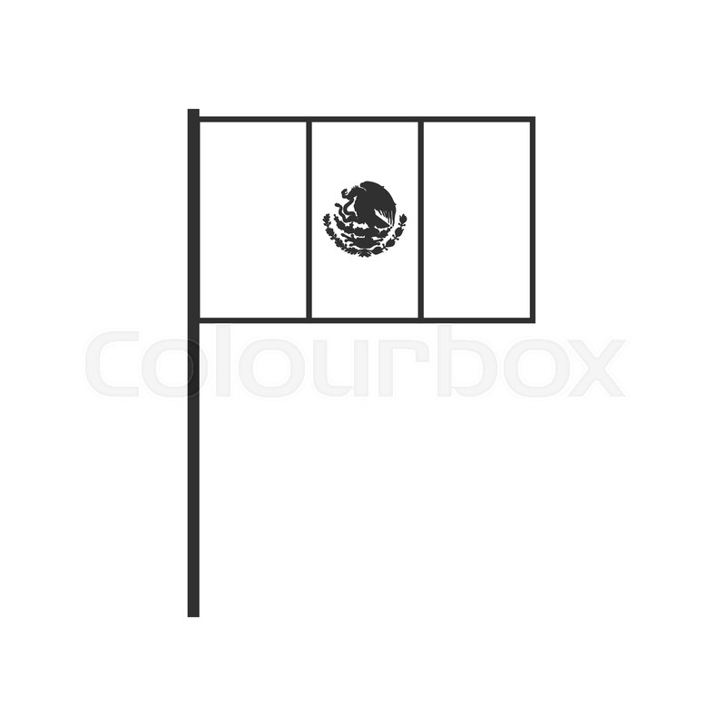 800x800 Mexico Flag Icon In Black Outline Flat Stock Vector Colourbox