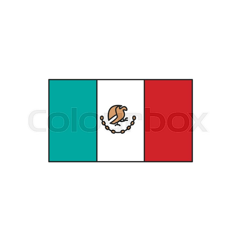 800x800 Mexico Flag Icon Cartoon Mexico Flag Stock Vector Colourbox