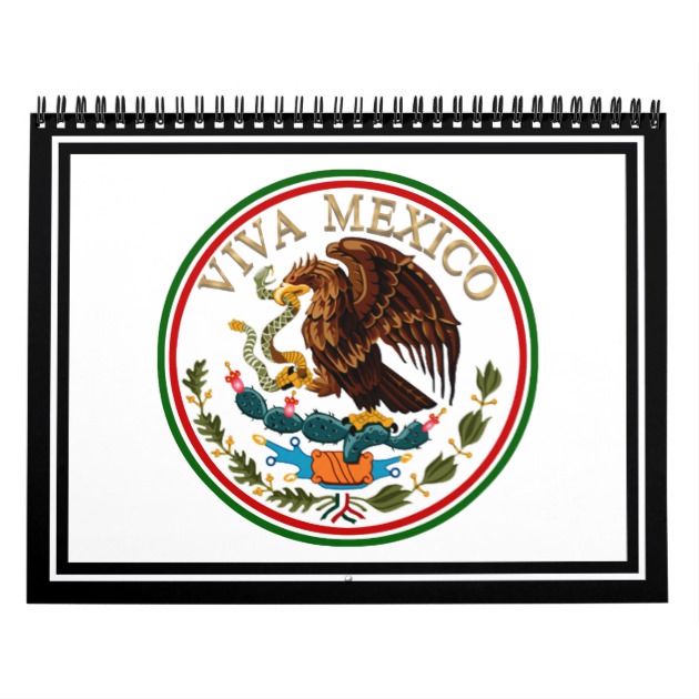 630x630 Viva Mexico Mexican Flag Icon W Gold Text Calendar