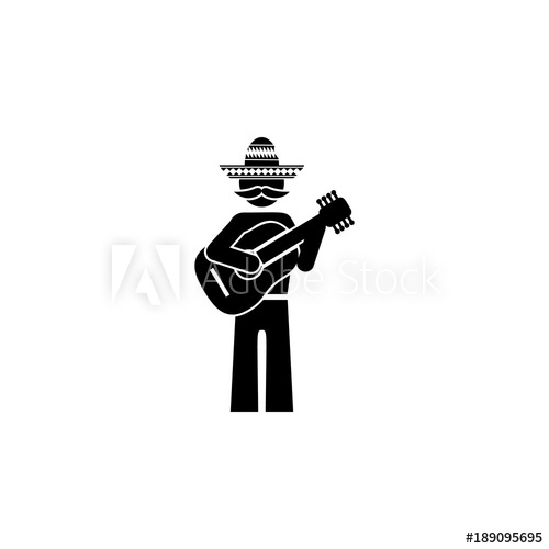 500x500 Mexican Guitarist Icon Elements Of Culture Of Mexico Icon
