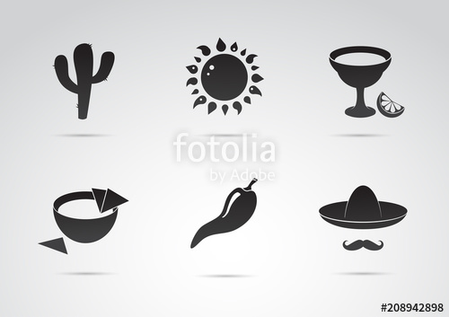500x353 Mexico Symbols Mexican Icon Set Vector Art Stock Image