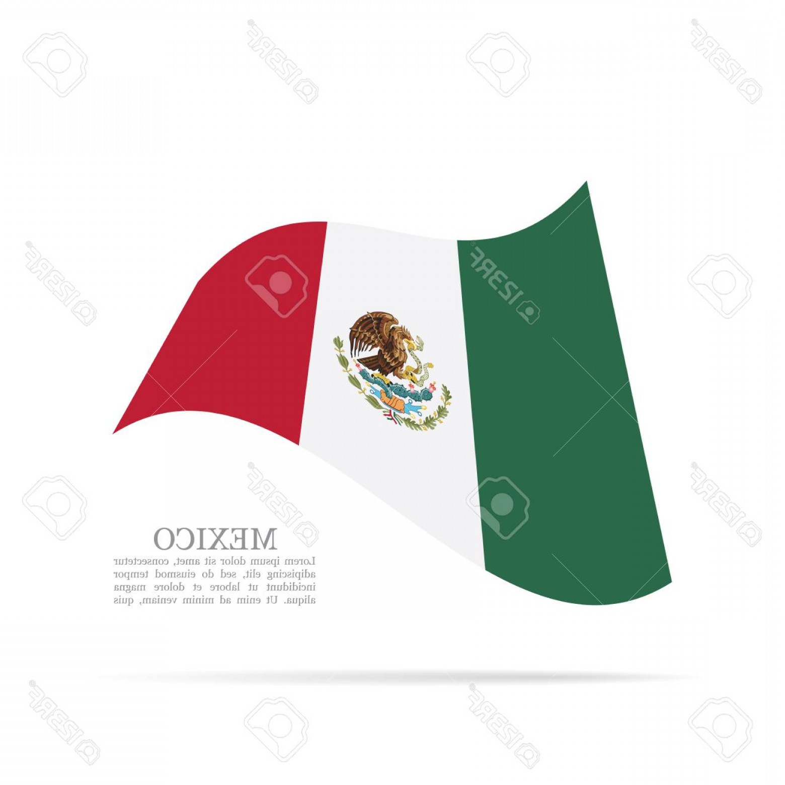 1560x1560 Photostock Vector Mexico National Flag Waving Icon Illustration