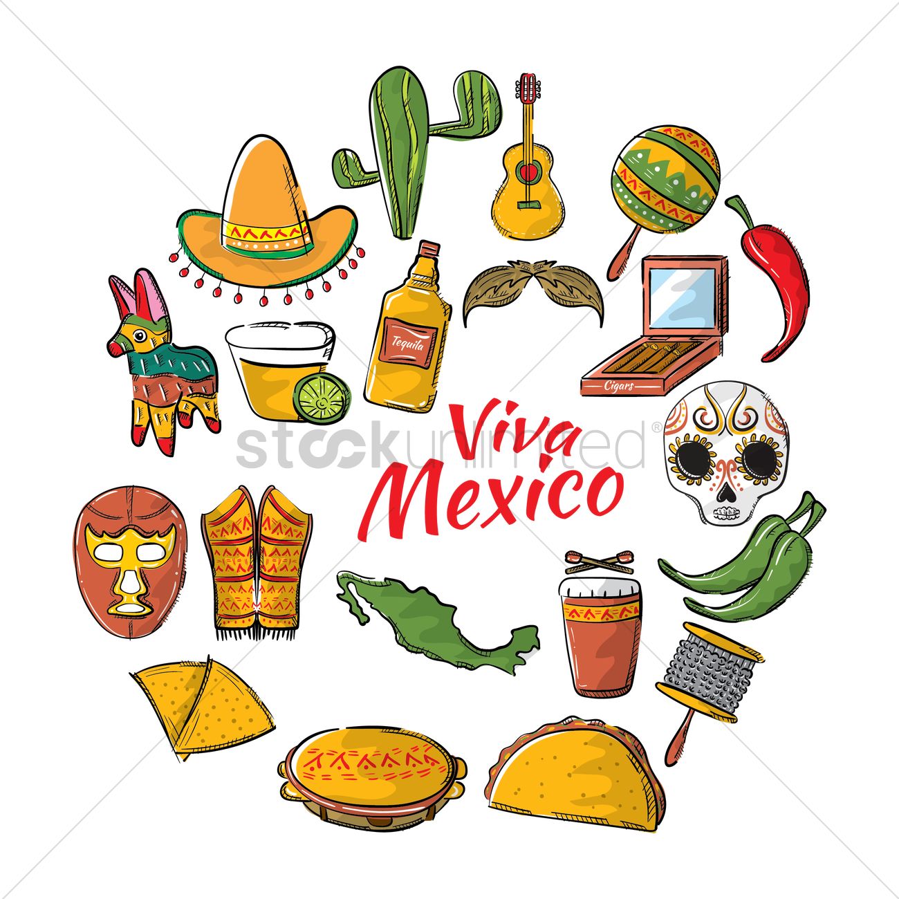 1300x1300 Free Mexico Icon Set Vector Image