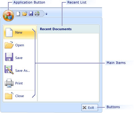 430x363 How To Customize The Application Button Microsoft Docs