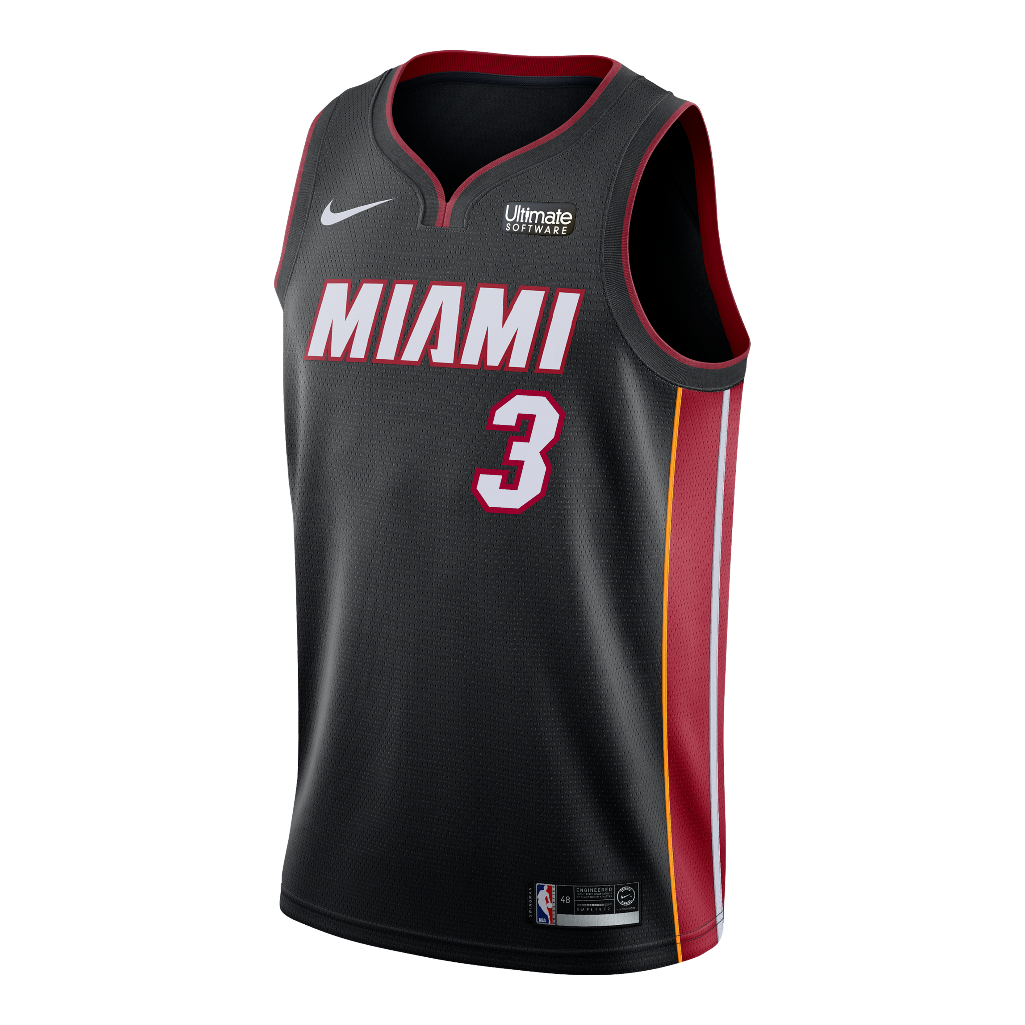 3320x3320 Dwyane Wade Nike Miami Heat Icon Black Swingman Jersey Miami