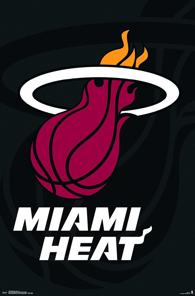 674x1023 Miami Heat Icon Logo Basketball Poster Team Spirit Store